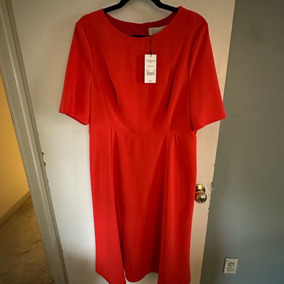 LK Bennett Orange Midi Dress - Picture 5 of 7